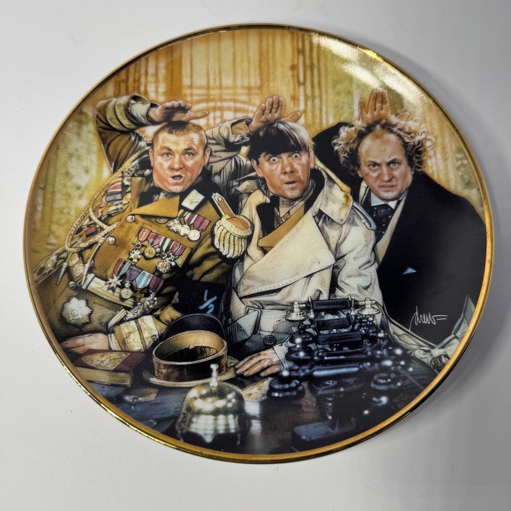 Franklin Mint The Three Stooges Limited Edition Collector Plate Drew Struzan 8"